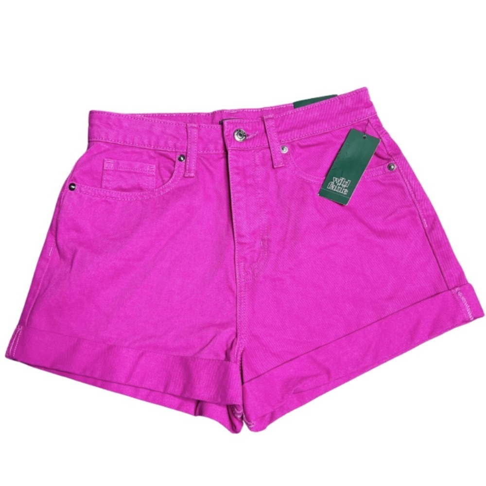NWT Wild Fable Womens Pink High Waisted Cuffed Denim Summer Casual Shorts Size 4